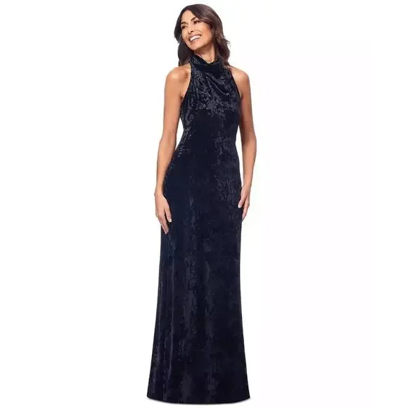 Betsy & Adam Velvet Formal Evening Gown Womens Size 6 Black Wedding Party Dress - Picture 1 of 10